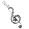 AFP AS-591 Treble Clef Pendant 925 Sterling Silver with Zirconia,
