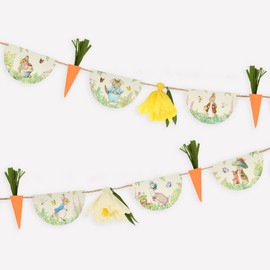 Meri Meri Peter Rabbit™ Garland (Pack of 1), Peter Rabbit™ in The Garden or Easter Garland, 10' Strand with Excess Cord