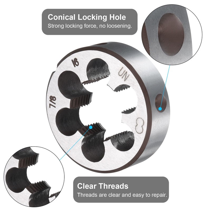 sourcing map Round Threading Die 7/8-16 UN Thread Right Hand