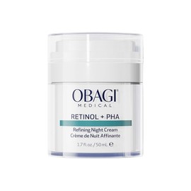 Obagi Medical Retinol + PHA Refining Night Cream - Clínicamente probada, de doble acción, crema facial antienvejecimiento durante la noche para una piel más suave y renovada y una tez de aspecto más uniforme, 1.7 onzas