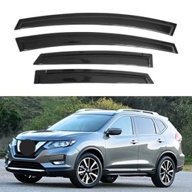 IG Window Visor for Nissan Rogue 2014-2020 (Excludes Sport Model), Rain Guard Tape-On Durable Sun Wind Side Vent Window Deflector Mugen Style, 2014 2015 2016 2017 2018 2019 2020