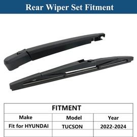 Rear Windshield Wipers Set for Hyundai Tucson 2022-2025 (Not Suitable for Tucson Hybrid) Back Glass Wiper Arm Wiper Blade Replacements, All Seasons Fit