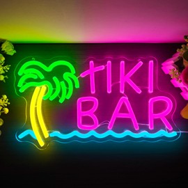 Tiki Bar Neon Sign for Wall Decor Dimmable Led Neon Signs Bar Neon Sign Neon Beer Signs Tiki Bar Light Up Neon Sign for Bedroom Man Cave Bar Pub Club Restaurant Bistro Party