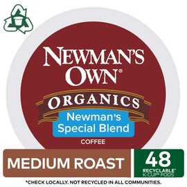 Newman's Own Organics Special Blend, Single-Serve Keurig K-Cup Pods, Medium Roast Coffee, 48 Count