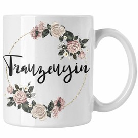 Trendation - Beste Trauzeugin Tasse Geschenk Frau Danke Geschenke Trauzeugin Dankeschön (Weiß)