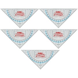KUM Softie Flex Extreme AZ225.07.16-T Geometry Triangle 16 cm Extremely Flexible and Unbreakable, Transparent, Pack of 5