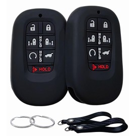 REPROTECTING Silicone Rubber Key Fob Cover Compatible with Honda Odyssey Elite Ex (7 Button) (2025 2026) (Black/Black)