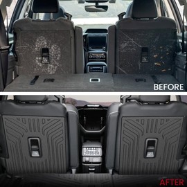 JOULARISE Kick Mats Backrest Mats for 2019-2025 Subaru Ascent 7-Passenger Captain Chairs Accessories, All-Weather TPE Interior Seat Back Covers Protector(2nd Kick Mats 7 Seat)