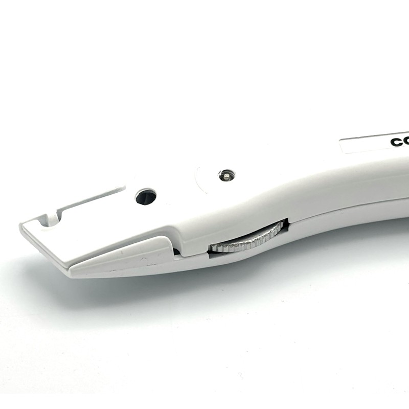 CCA White Carpet cutter tool with matching white holder for