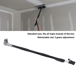 FOUF Drywall Flat Box Extension Handle, ProGrade Retractable Anodized Aluminum Finishing Sheetrock Gyprock Wallboard Plasterboard, Platinum Drywall Tools Drywall Flat Finisher Box Handle