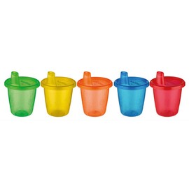 Nuby ID91121A Pick Nick drinking cup set with lid set of 6 with 6 cups and 6 lids 210 ml, assorted colors