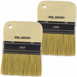 Set of 2 4 Inch Flat Paddle Paint Brushes - High European Quality - Natural Bristles No Handle - for Home, Wood, Walls, Art, Trim & Furniture - for Acrylic, Oil, Stain, Chalk & Latex Paints