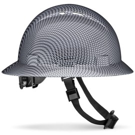 Acerpal Full Brim Vented Grey Weave Carbon Fiber Design Gloss Finish OSHA Hard Hat with 6-Point Suspension
