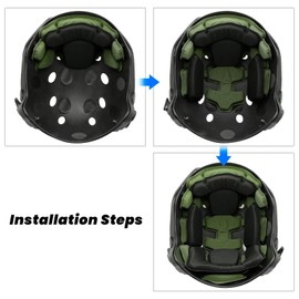 Yzpacc Tactical Helmet Pads, Universal Replacement Ex Helmet Internal Memory Foam Pad Universal Helmet Padding Inserts Protective Mat for ACH Mich Fma EXF Helmet Military Fast
