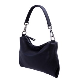 SH Leder Echtleder Umhängetasche mittelgroße schultertasche Abendtasche Clutch Crossbody Bag Messenger Handtasche mit Reißverschluss 33x20cm Lovelin G393 (Dunkelblau)