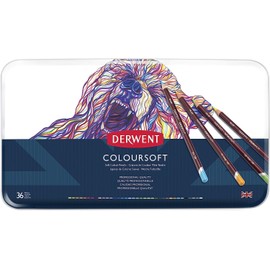 Derwent Lápices de colores, set de regalo con estuche de lona, Metálica, Variados, 36 unidades