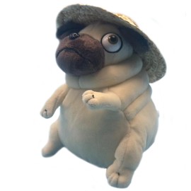 CWZY Hilarious Pug Stuffed Animal with Straw hat - 6" Funny Ugly Cute Pug Dog Plush Toy, Weirdo Stuffed Animal Pug Plushies for Kids Boys Adults Valentines Birthdays Gift
