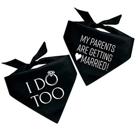 My Parents are Getting Married & I Do Too Dog Bandana Set (2Pack Black, OS 58/112)