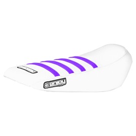 Enjoy Mfg Seat Cover - Compatible Fit for 79BIKE-Falcon Pro Electric Dirt Bike- #349 (All White with Purple Ribs)