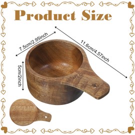 1/2 Cup Scoop Wooden Measuring Cups 1/2 Cup Measuring Cups and Measurings Spoon Coffee Spoons Half-Cup Scoop Measurings for Ground Beans or Tea for Baking Cooking Spice Coffee Tea Milk