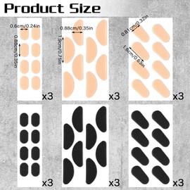 Guduling 72 Pairs Glasses Pads Nose Soft, Non-Slip Nose Pads for Glasses Stick on, Pressure Relief, Suitable for Glasses, Sunglasses, 3 Shapes, Black and Skin Color