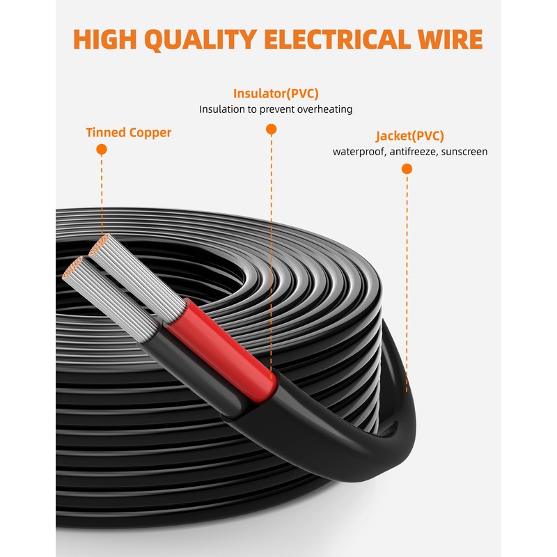 CONEPY 18 Gauge Wire, 18 AWG 2 Conductor Electrical Wire,