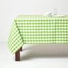 HOMESCAPES Green Table Cloth, Cotton Gingham Tablecloth, Rectangular Block Check,
