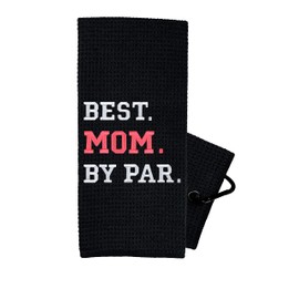 Wolf Golf Towels - Funny Golf Towel - Golf Gifts for Men or Women - Embroidered Golf Towels for Golf Bags with Clip - Best Mom by Par or Best Momma by Par