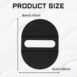 4PCS Car Door Lock Latch Cover, Carbon Fiber Silicone Car Door Latch Covers, Self-Adhesive Accessory for Locks Shock Absorption, Universal Decoration Trim Protector for Most Cars (Black)