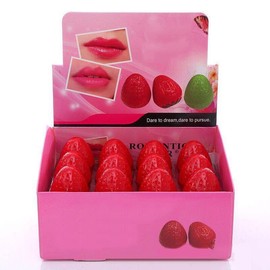 24 Piezas de Bálsamo Labial Hidratante en Forma de Fresa, Ideal para Cuidado de la Piel y Regalos                                                     