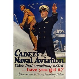 American Gift Services Cadets for Naval Aviation Vintage World War II Two WW2 WWII USA Military Propaganda Poster CANVAS Print