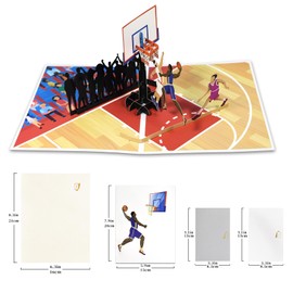GREETING ART Fathers Day Card,Basketball Pop Up Card,Pop Up Basketball Birthday Card,3D Sports Greeting Card for Anniversary,Father's Day, Happy Birthday Card for Friends,Kids,Him,Dad,Husband