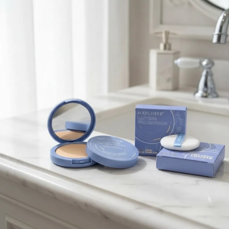 Polvo Compacto 3 Tonos Impermeable Mate