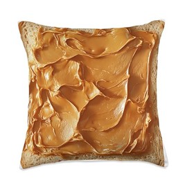 Peanut Butter Toast Realistic Food Breakfast Bread Lovers Throw Pillow
