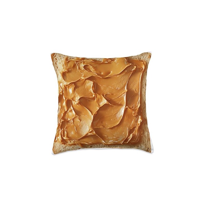 Peanut Butter Toast Realistic Food Breakfast Bread Lovers Throw Pillow