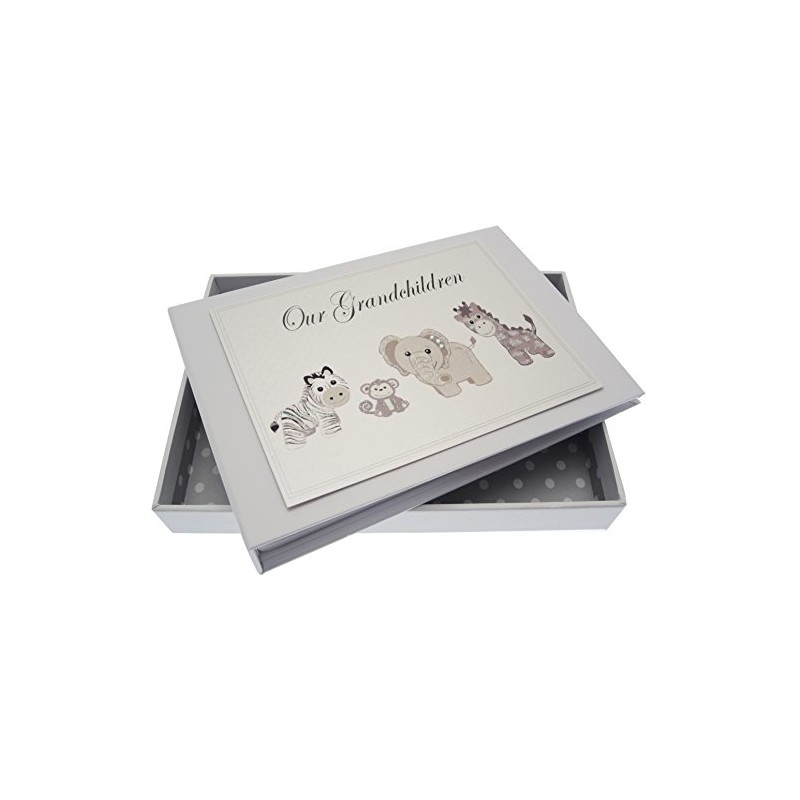 White Cotton Cards Our Grandchildren Silver Toys Tiny Album