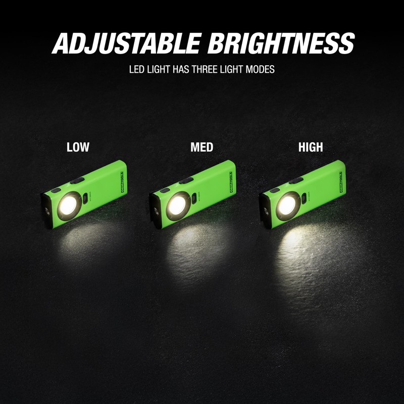 OEMTOOLS 32122 1200LM Flat Flashlight, Dual Mode Rechargeable Pocket Flashlight,