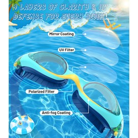 HIGAHY Children's Swimming Goggles - Diving Goggles for Boys and Girls with UV Protection and Anti-Fog Protection, Waterproof and Clear Youth Swimming Goggles Professional Children's Swimming Goggles