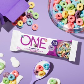 ONE Protein Bars, Fruity Cereal, Gluten Free with 20g Protein and 1g Sugar, Pantry Staples, 2.12 oz (12 Count), Packaging May Vary