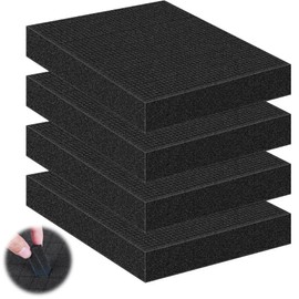 4 Pcs Pick and Pluck Foam Sheets 12" L x 12" W x 2" T Polyurethane Pick Apart Foam Inserts Pads with Bottom Use for Camera, Interlocking Case, Tool Box, Board Box, Storage Drawer, Black