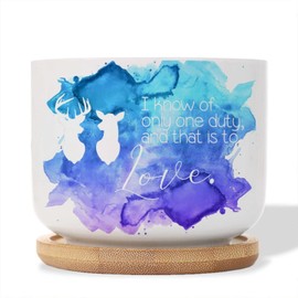 DecStic I Know of Only One Duty, and That is to Love Ceramic Planter Bible Verse Flower Pots for Indoor Plants with Drainage Holes and Saucers Pot for Pots Outdoor Indoor Plants