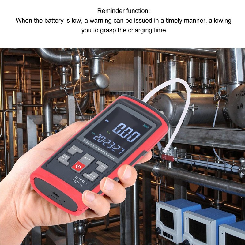 ±2KPa Differential Pressure Gauge High Accuracy Digital Pressure Manometer for