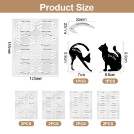 8 Eye Makeup Template Stickers And 2 Cat-Shaped Eyeliner Template Cards, Beauty Tools, Eye Makeup Auxiliary Tools