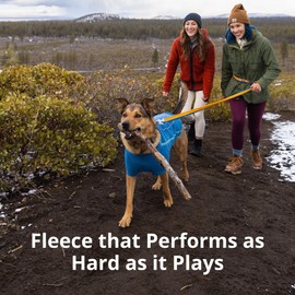 RUFFWEAR Climate Changer Fleece Dog Jacket, Medium Dog Coat with Zip, Premium Quality Warm Dog Vest for Pet Dog Walking & Outdoor Trail Running, Dog Accessories for All Seasons, M, Blue Jay