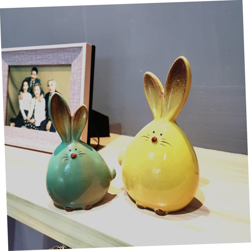 Zerodeko 2pcs Ceramic Ear Figurines for Home Office Decoration Cute