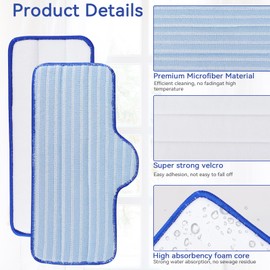 Steam Mop Pads Fit for Dupray Neat Steam Cleaner - Washable and Reusable Replacement Mop Pads Accessories for Multi-Surface Floor (12Pack)