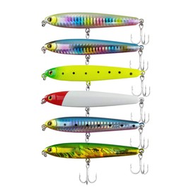 Orurdo Fishing Tackle qb100191b01n0 3.7 inches (94 mm) 0.9 oz (27 g) Heavy Sinking Pencil, 6 Colors, Set (B)