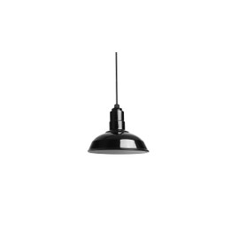 Steel Lighting Co. El Segundo Barn Light | Ceiling Mounted Pendant | 12 inch Dome | Black Cord | Heavy Duty Steel Farmhouse Light Made in America | Black Exterior/White Interior