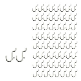 i-FKM 100PCS Metal Pegboard J Hook Accessories Peg Board Wall Display Assortment for Jewelry Organizer Hanging Tools
