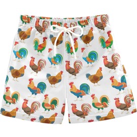 visesunny Rooster Animal Cartoon Character Swim Trunks Boys Toddler Bathing Suits for Kids Swimwear Baby Boy Swimsuit